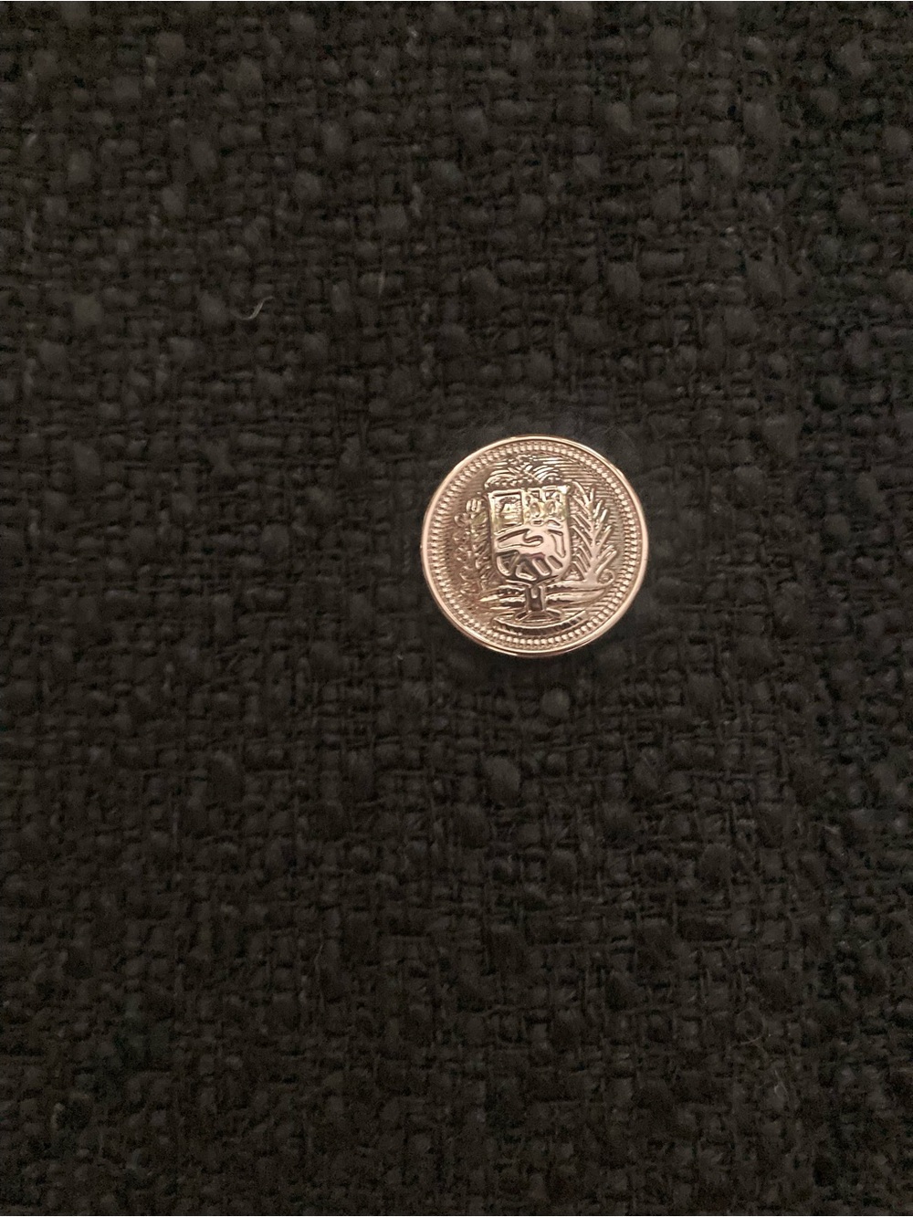 Simons Black Tweed Long Jacket Silver Buttons - Picture 4 of 6